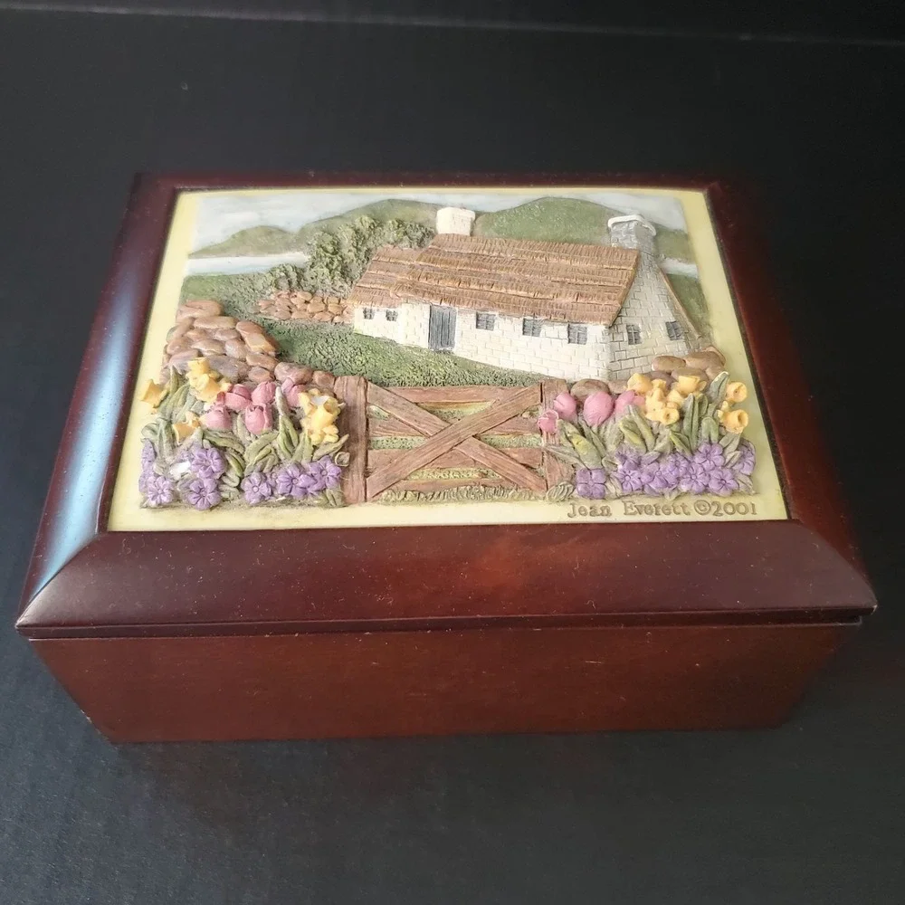 Gift Of Sound 3D Musical Jewelry Box Cottage Garden Jean Everett Minor Flaws